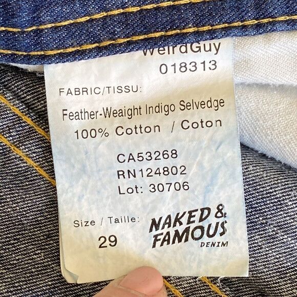 Naked & Famous Weird Guy Featherweight Indigo Selvedge Tapered Jeans - Picture 11 of 11